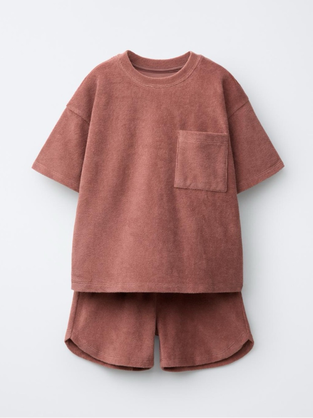 ZARA TOWEL EFFECT T-SHIRT AND BERMUDA SET